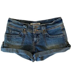 low rise denim shorts